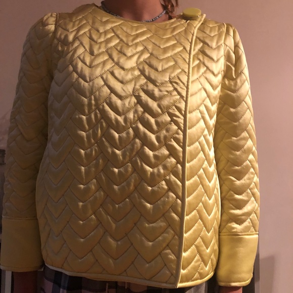 Acid yellow quilted jacket - Picture 1 of 4